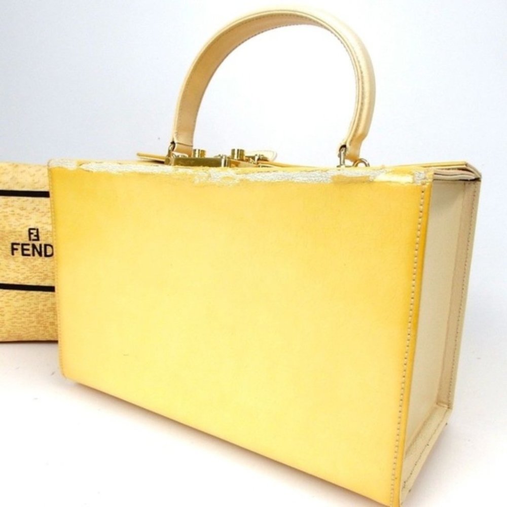 Fendi business type bag very rare suitcase yellow - Picture 6 of 6